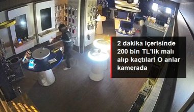 2 dakika içerisinde 200 bin TL’lik malı alıp kaçtılar! O anlar kamerada