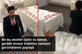 Bir bu eksikti! Gelin ve damat, gerdek öncesi kıldıkları namazın manzaralarını paylaştı