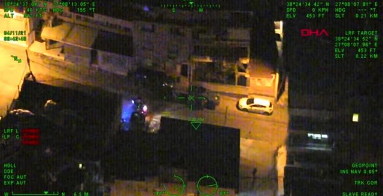 İZMİR’DE HELİKOPTER DAYANAKLI OPERASYONDA 13 KİŞİ GÖZALTINA ALINDI