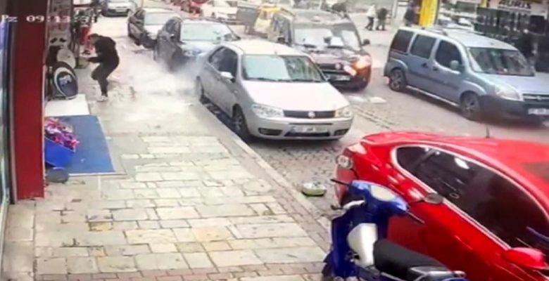 Mevtin teğet geçtiği anlar kamerada