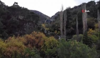 Türkmen Su Uçtu Şelalelerinde doyumsuz sonbahar görüntüsü