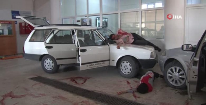 112 işçisinden gerçeği aratmayan tatbikat