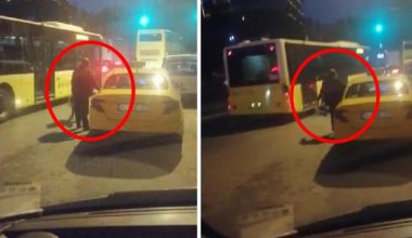 İstanbul’da taksici dehşeti! Bayan yolcuyu otobüsün altına itti