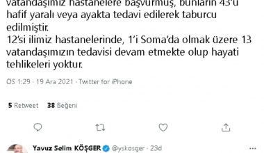 İzmir Valisi Köşger: “56 çalışandan 43’ü taburcu edildi”